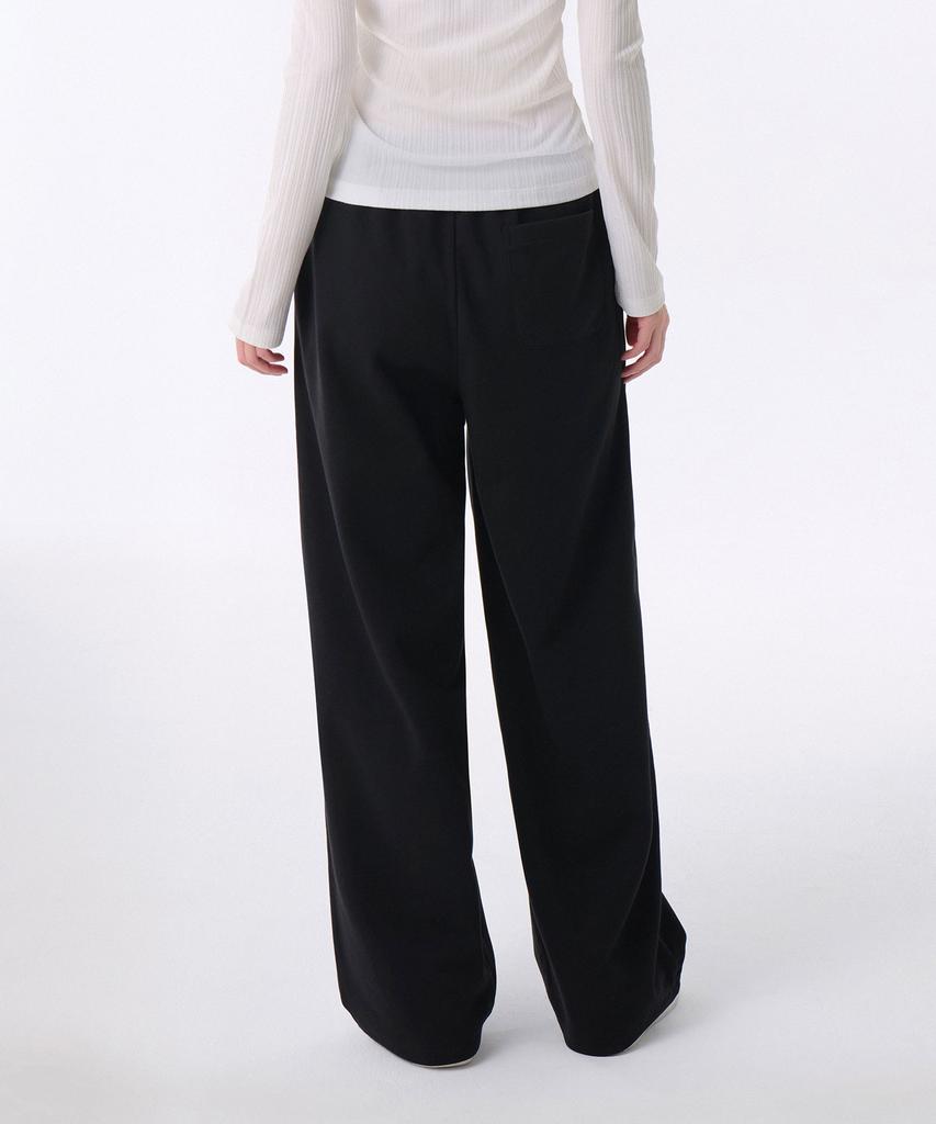 MUSINSA STANDARD WOMAN [Cooltandard] Women'S Deep Tuck Variable Wide Lounge Sweatpants [Black]