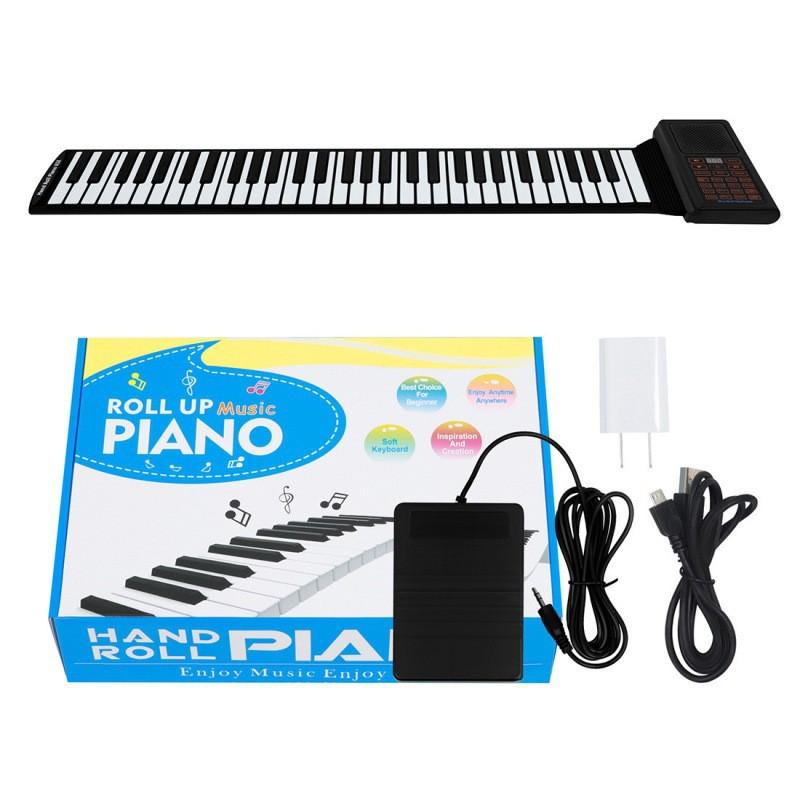 61-Key Portable Bluetooth Foldable Silicone Piano for Adults & Beginners