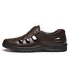 Breathable Cool Outdoors Non-slip Mature Men Genuine Leather Sandals Soft Sole Shoes Comfort Lightweight Large Size Roman Shoes