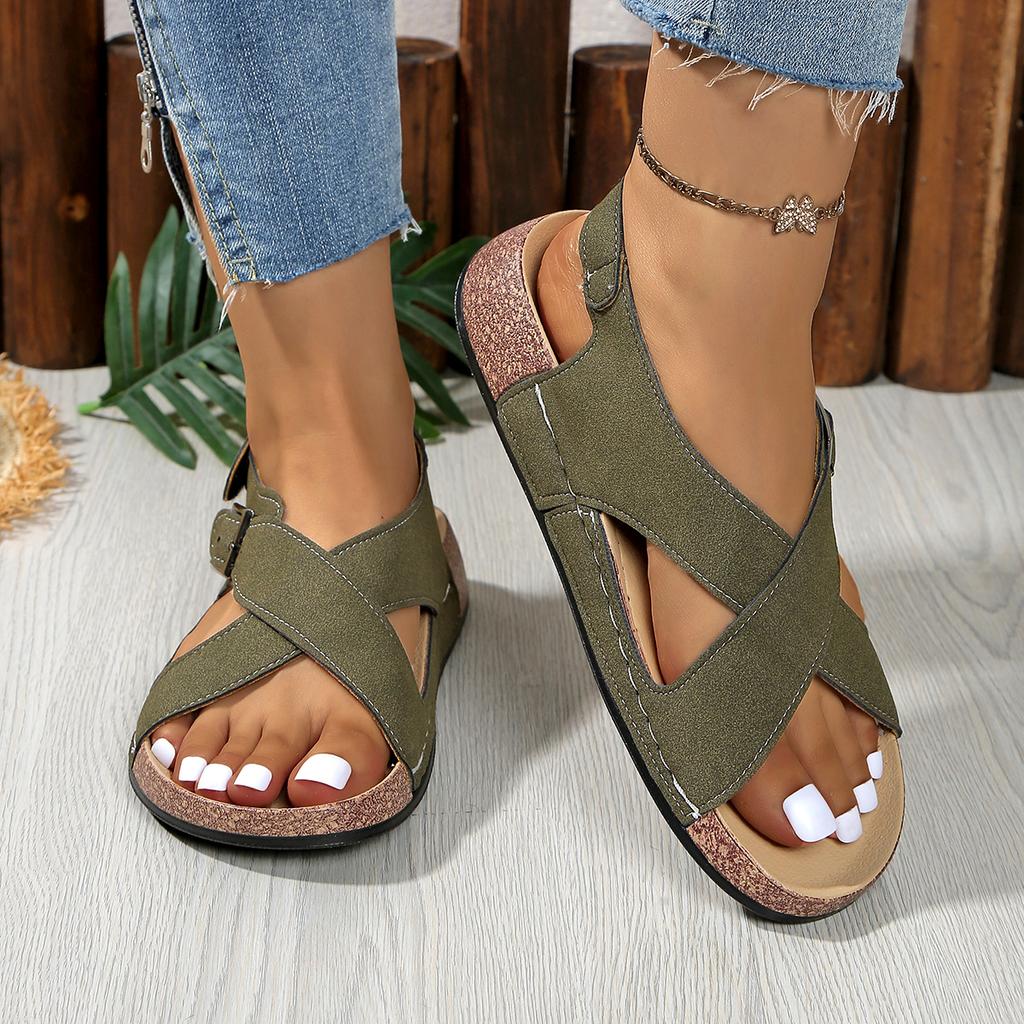 Fashion 2025 New Brand Cork Sandals Open Toe Outdoor Walking Shoes Women Lightweight Gladiator Women Beach Sandals Sandalias De Mujer