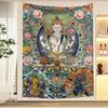 Tibetan Thangka Tapestry Buddhist Deity Wall Hanging for Bedroom Living Room Dorm Spiritual Home Decor