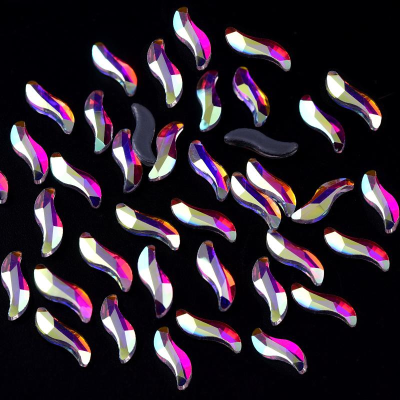 Blinginbox Hight Quality Rhinestone Bulk Special Shapes Crystal AB Hot Fix Rhinestones Iron on Rhinestones for Fabric Decoration