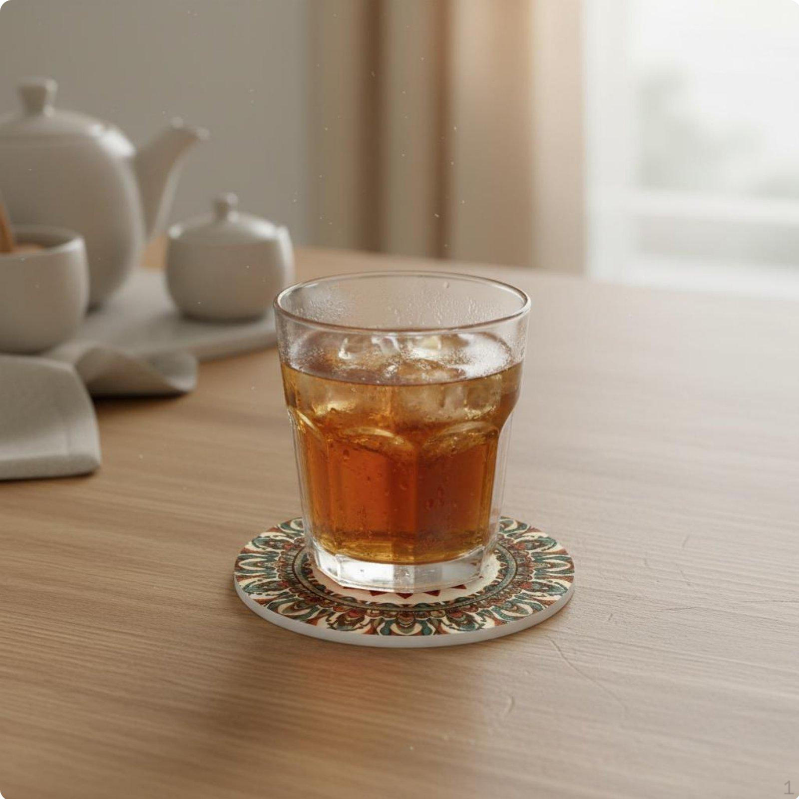 Bohemian type Placemat NonSlip Drink Mat Decorative Round Mandala Cup for Tea 12CM Classical
