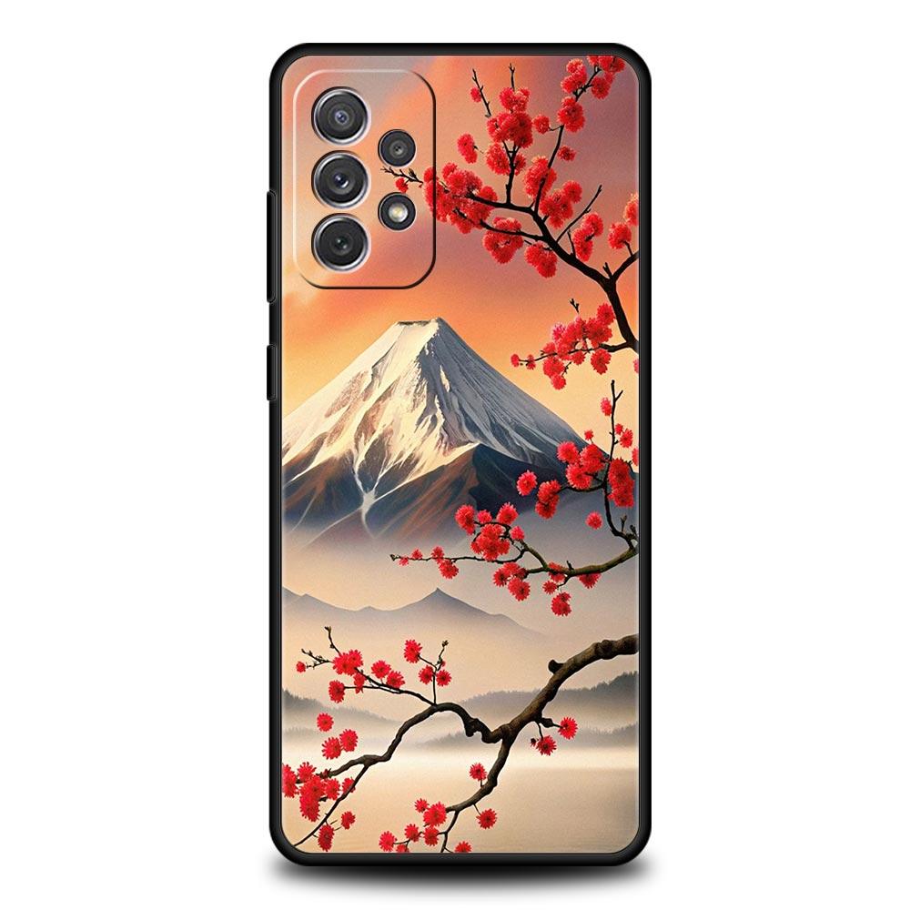 Japan Mount Fuji Painting Cherry blossom Phone Case For Samsung A17 A07 A55 A35 A25 A15 A05 A33 A21s A41 A73 A53 A51 A71 Cover