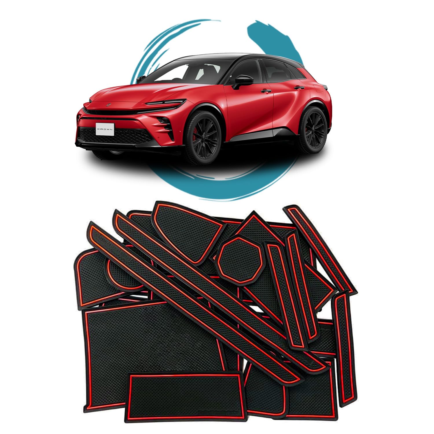 

Ruiya 2023 New Toyota Crown Sport Dedicated Rubber Mat Door Pocket Mat Interior Rubber Mat Sheet Pocket Mat Scratch Prevention Noise Reduction 14