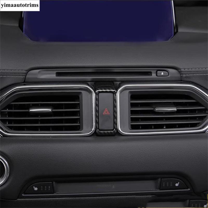 Car Dashboard Warning Light Lamp Alert Push Button Switch Frame Sticker Cover Trim Accessories For Mazda CX5 CX-5 2017 - 2024 KF