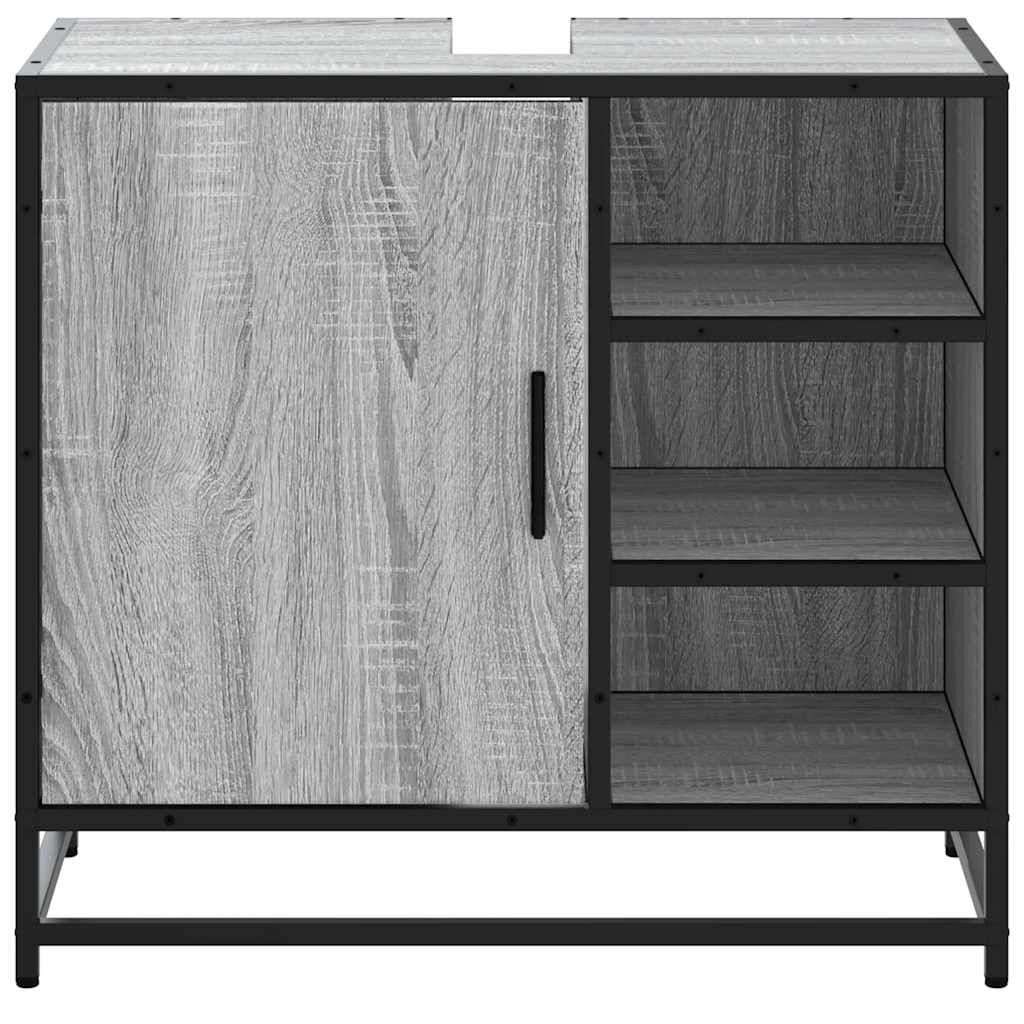 Bathroom Vanity Unit Grey Sonoma 65 X 33 X 60 Cm Engineered Wood