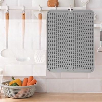 Food-grade Kitchen Countertop Silicone Draining Mat High Temperature Resistant, Easy To Clean, Silent Vegetable Cutting Mat