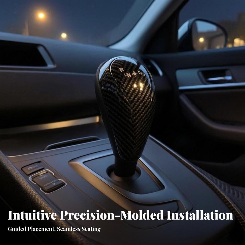 Gear Selector Lever Cover | Carbon Fiber Look, Glossy, Knob