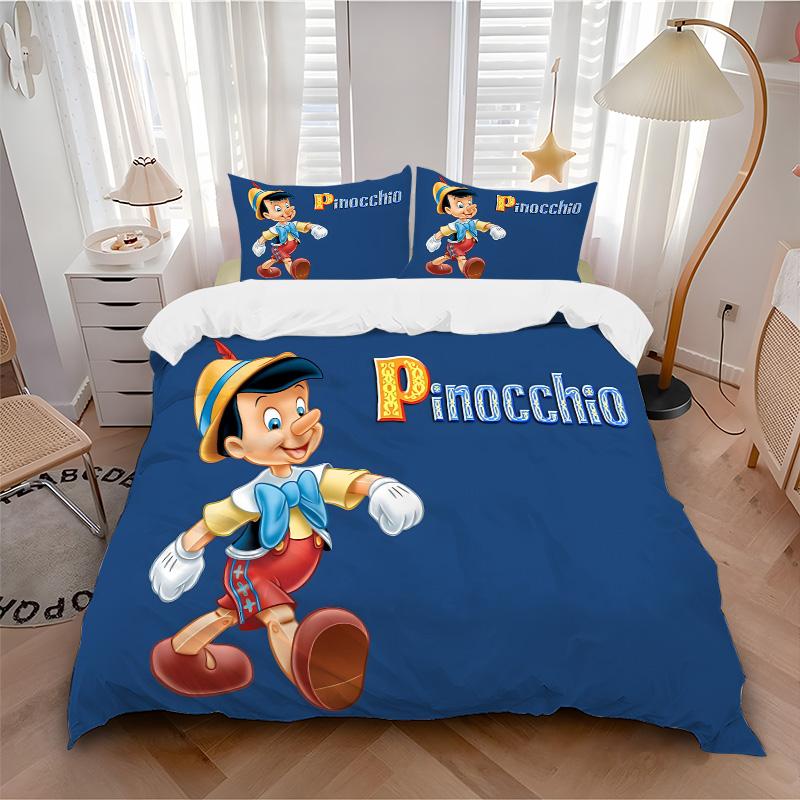 Pinocchio'S Jolly Adventure Print 3Pcs Bedding Setduvet Cover With 2 Bedropillowcase Home Birthday Gift