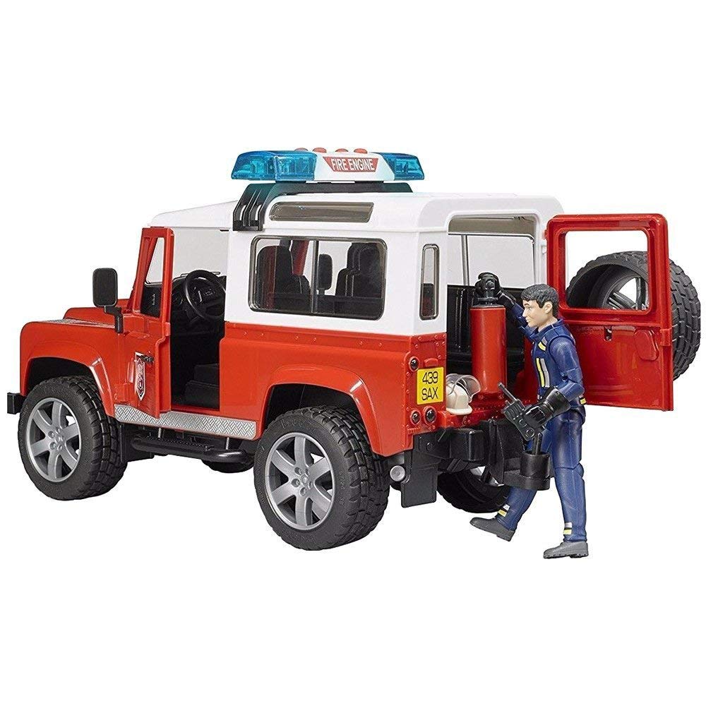Bruder Land Rover Def. Wagon Firefighter Custom (with figure) BR02596