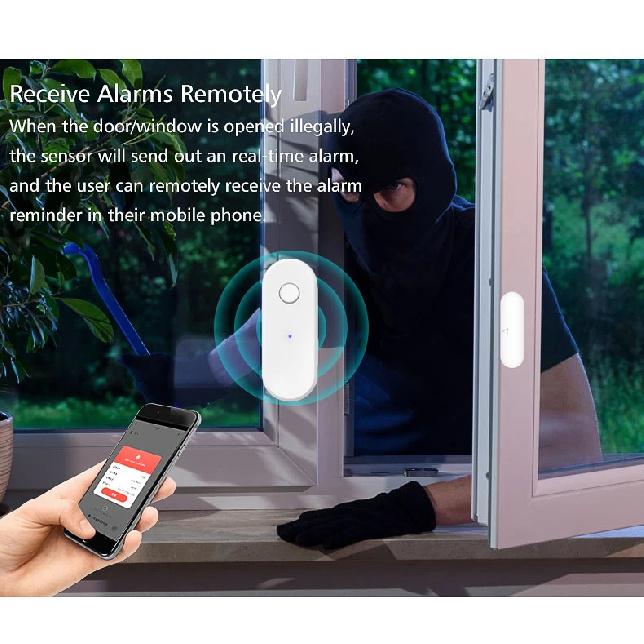 Tuya Smart WiFi Türsensor Öffnen Schließen Tür Fenster Detektor Haus Sicherheitsalarm Unterstützung Alexa Google Stimme APP Fernsteuerung