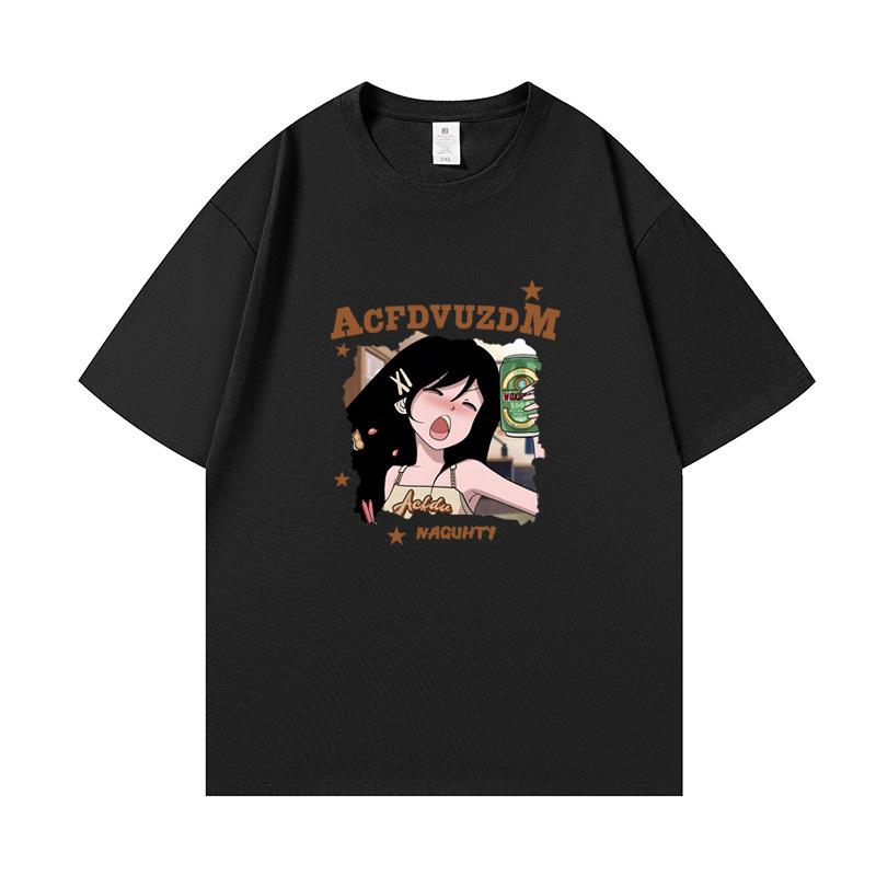 Y2k Japanese Harajuku Blouses Cute Print Couple Dress T-shirt Women's Clothing Kawaii Girls Graphic Tops Korean Fashion Clothes