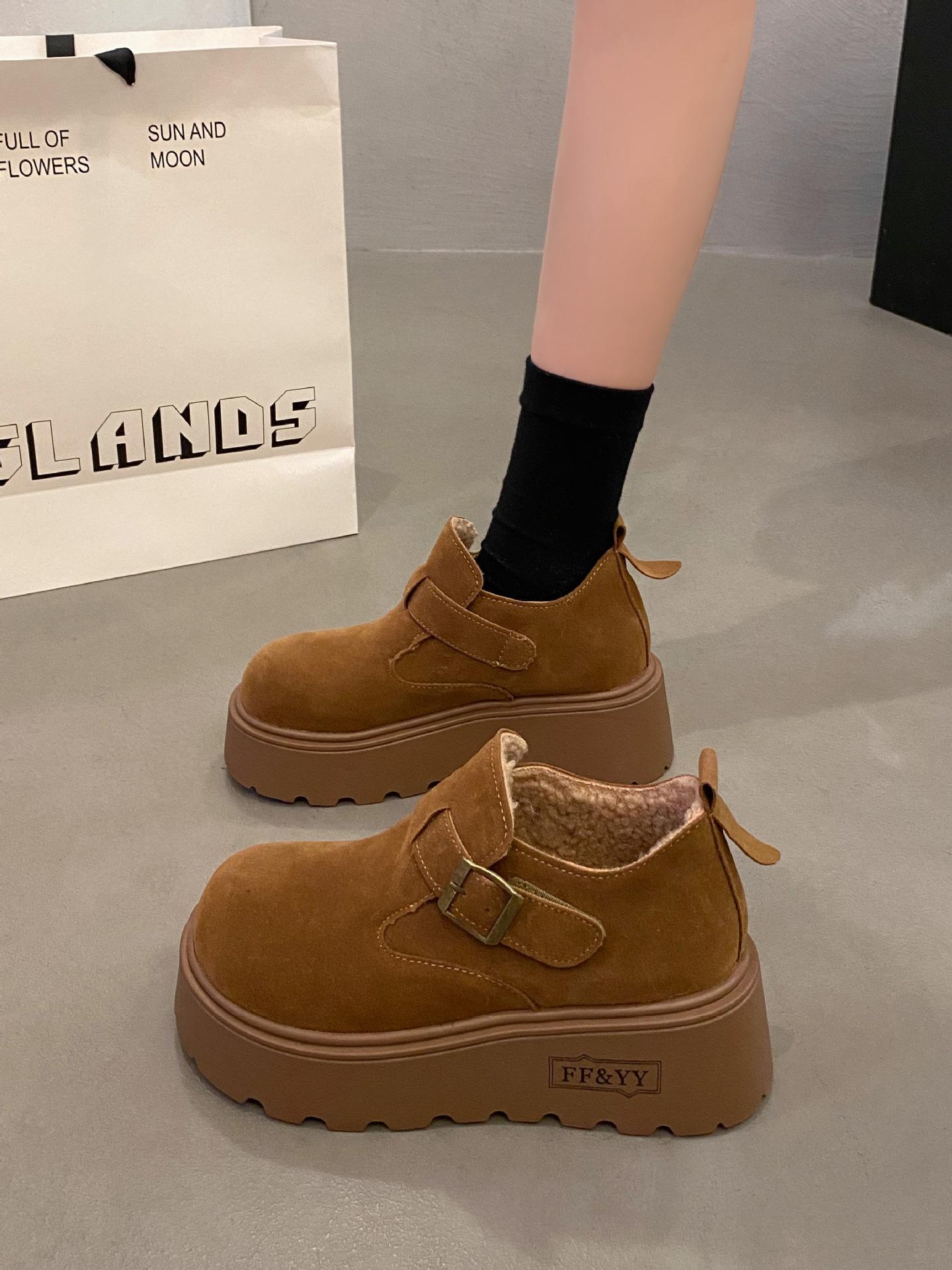 

Women s velvet Boken shoes 2025 new winter warm cotton shoes short boots for women 40 верблюд