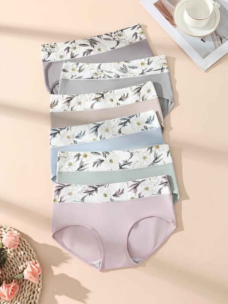 Women Cotton Panties High Waist Body Shaper Underwear Fashion Print Panty Ladies Briefs Plus Size M-5XL Underwear Female Lingerie