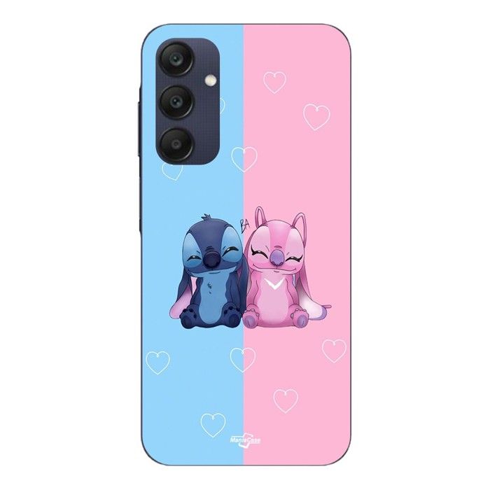 Coque Pour Samsung galaxy A25 Stitch Angel mignon bleu rose Maniacase