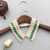 Elegant Pearls Beaded Bib Faux Collar Half Shirt for Women Lapel False Collar Detachable Collar Neckline Choker Necklace