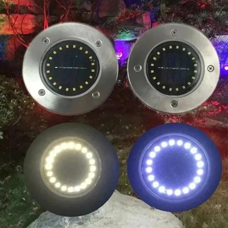 4 Stück Solar-Scheinwerfer für den Außenbereich, Solar-Erdlicht für Garten, Decklicht, Spot, Vergrabene Solar-LED-Lampe