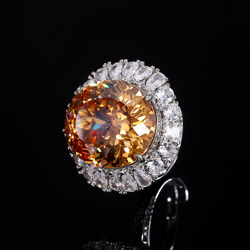 Jewelry Simulation Bird'S Nest Cut Champagne Orange Egg Shaped Luxury Set 18 * 20