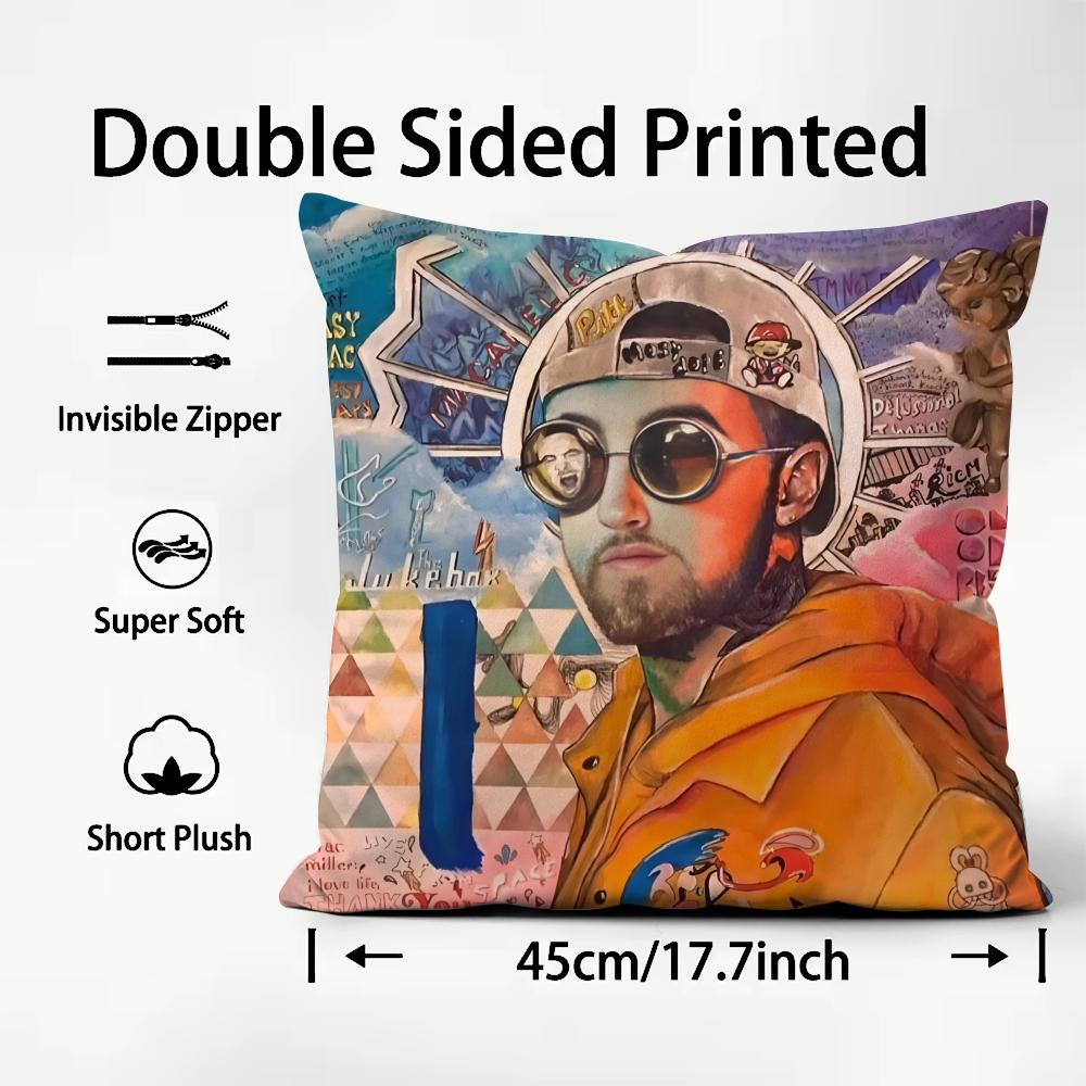 Popular Singer Mac Miller Cushion Cover Soft & Easy-Wash Pillow Case – Versatile For Couch, Bed, Travel And Office