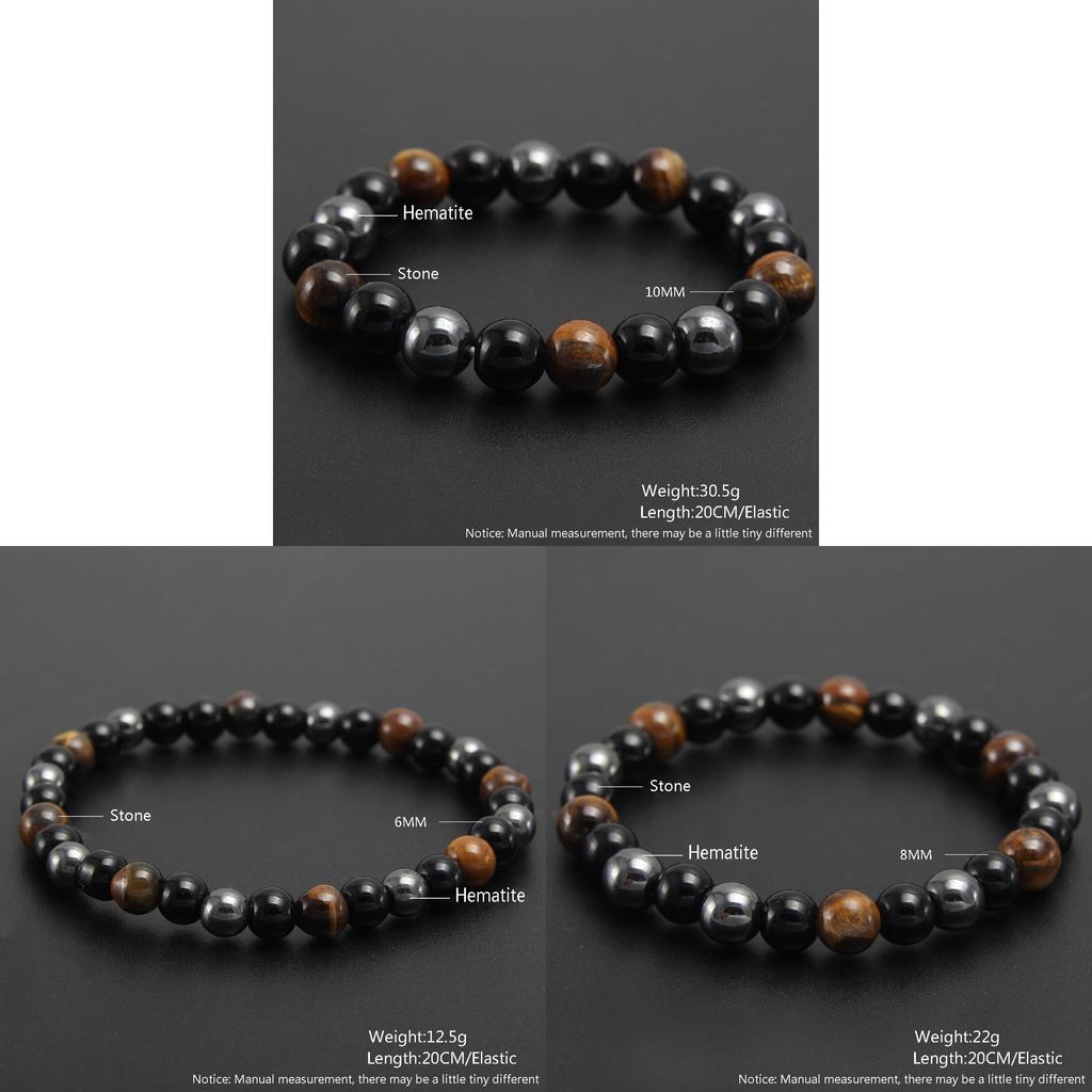 Tiger Eye Natural Stone Beaded Bracelet With Electroplated Finish For Unisex Gift Giving