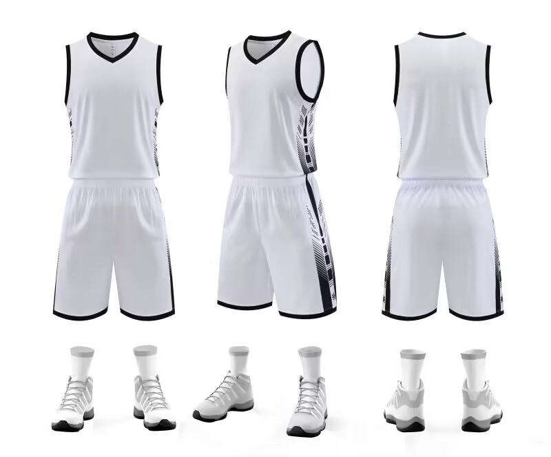 

Мужской комплект баскетбольной формы для колледжа - Летняя спортивная тренировочная форма 2XS белый