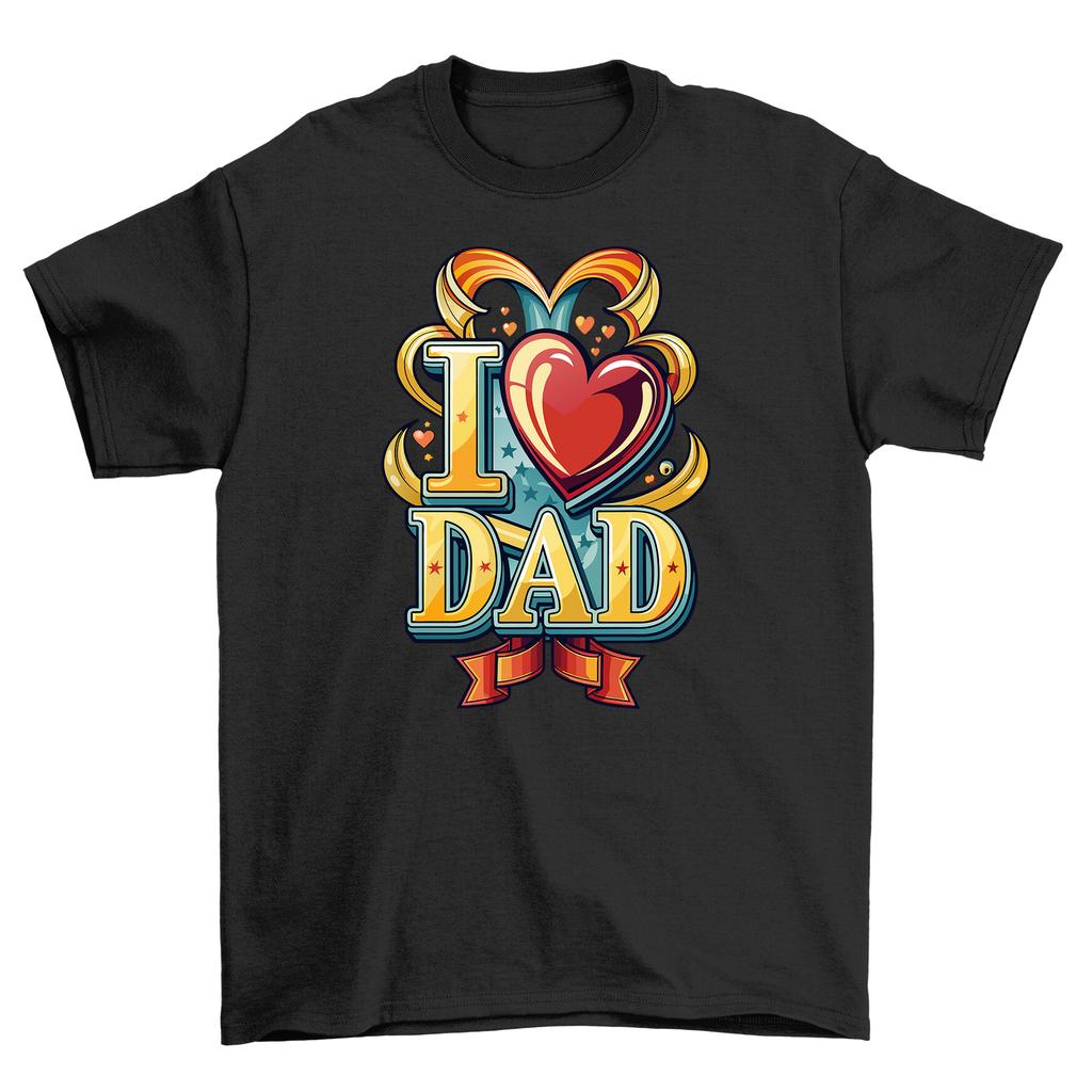 Heart Dad Ribbon T-Shirt Mens Womens Tees Top - Show Dad Some Love! Funny tee with a heartwarming des
