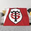 Icon Stade Toulousain Fleece Throw Blanket Rugby Club Blanket for Bedding Couch Soft Bedspread