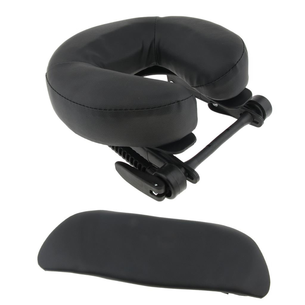 

U Shaped Massage Pillow Cushion Memory Foam Headrest with Arm Pad for Body Massage Bed Equipment чёрный