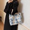 Plush Bag for WomenLarge Capacity Winter Casual Versatile Single Shoulder Shopping Bag Tote Bag