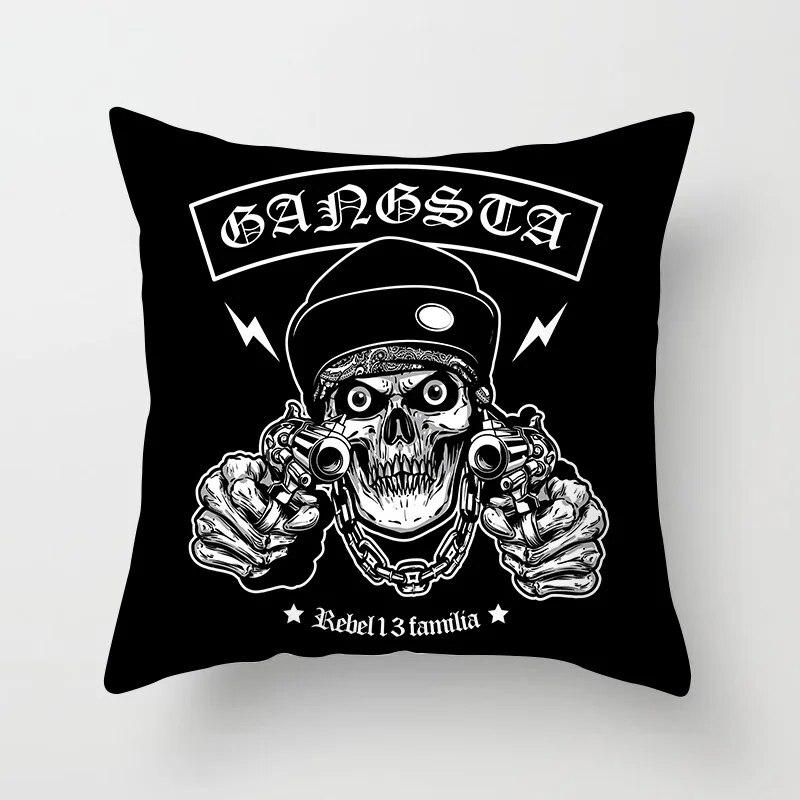 Schwarz Grau Totenkopf Gesicht Wohnzimmer Deko Kissenbezug Auto Halloween Sofa Kissenbezug