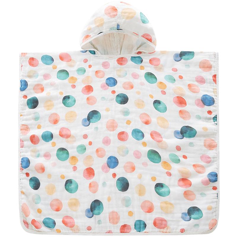 LABI Kids  Soft Printed Gauze Hooded Bathrobe розовый
