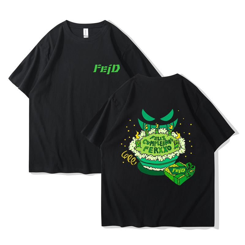 FELIZ CUMPLEANOS Ferxxo 2024 Tour T Shirt Women Men Feliz Feid T-Shirt Cotton Hip Hop Feid Nitro Jam Tour T Shirts Streetwear
