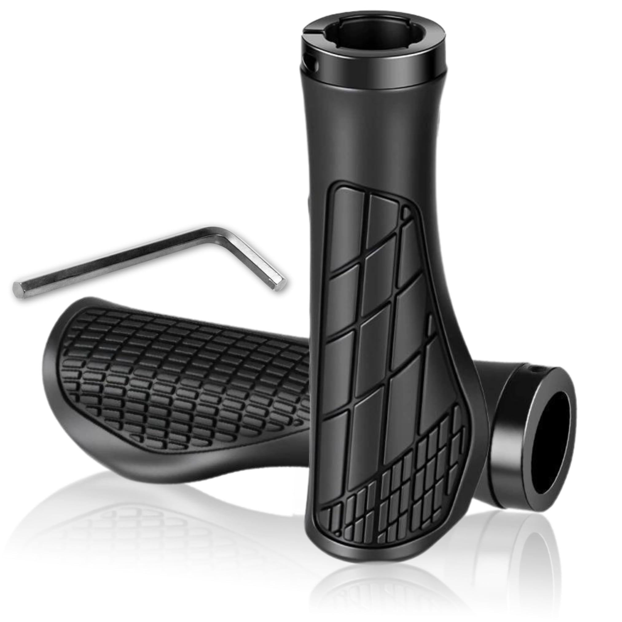 JP Number Bicycle Grip Ergo Grip Handle Grip Shock Absorption 22.2mm чёрный