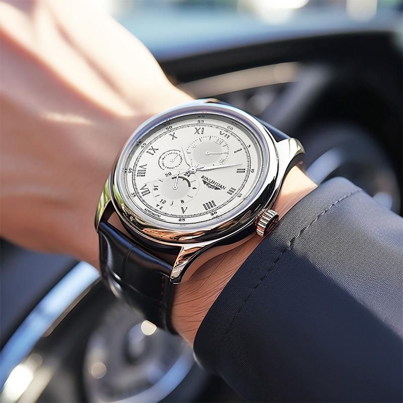 Casual Business Quartz Watch Leather Belt Men Wristwatch