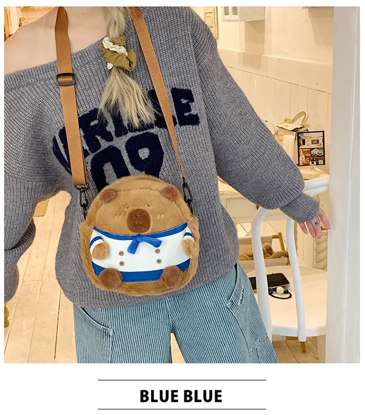 2024 Autumn/Winter Capybara Plush Women's Crossbody Bag