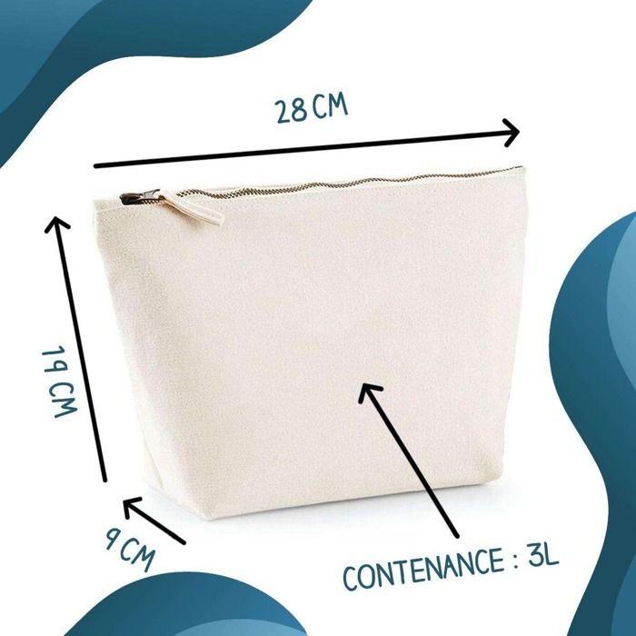 Trousse de toilette - PLANETEE - J'peux pas minimaliste - Beige - 100% coton - 3 L
