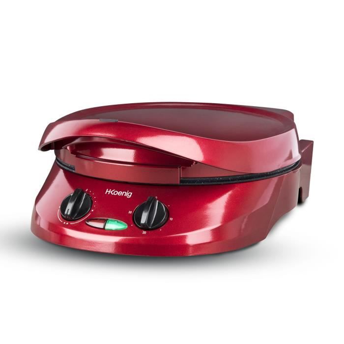 HKOENIG Express Pie Maker - TRT180 - Pizza Oven - Multifunction Multicooker - Temperature Up To 210°C - Red - 1800W