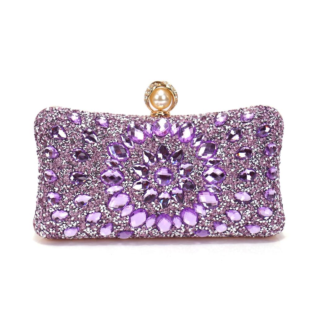 Acrylic Diamonds Evening Bags Party Wedding Clutch Rhinestones  Design Chain Shoulder Handbags