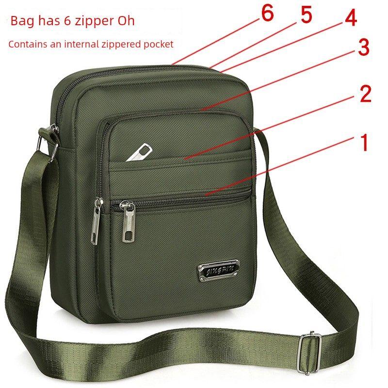 

Men s Bag Casual Shoulder Bag Oxford Cloth Small Backpack Men s Bag Casual Crossbody Bag Canvas Bag Satchel Business Trendy [Six pull upgrade] +[YZ3519 army green]]