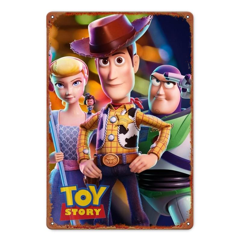 [2D Flat] 1pc Toy Story Cartoon Character Metal Tin Sign, 30.48x20.32 cm, Wall Hanging Decor for Living Room, Study, Bedroom - I