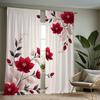 1pc Gorgeous red floral print curtains   polyester fabric   machine washable   suitable for living room and bedroom decoration