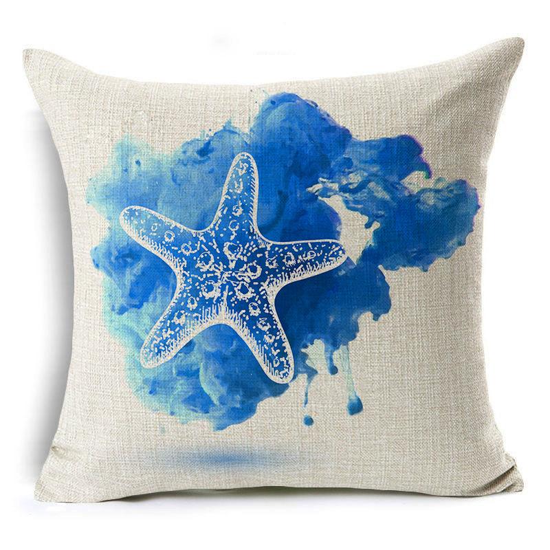 

Наволочка Морская Жизнь Морской Конёк Ракушка Чехол для Подушки Лён Подушка 45*45cm