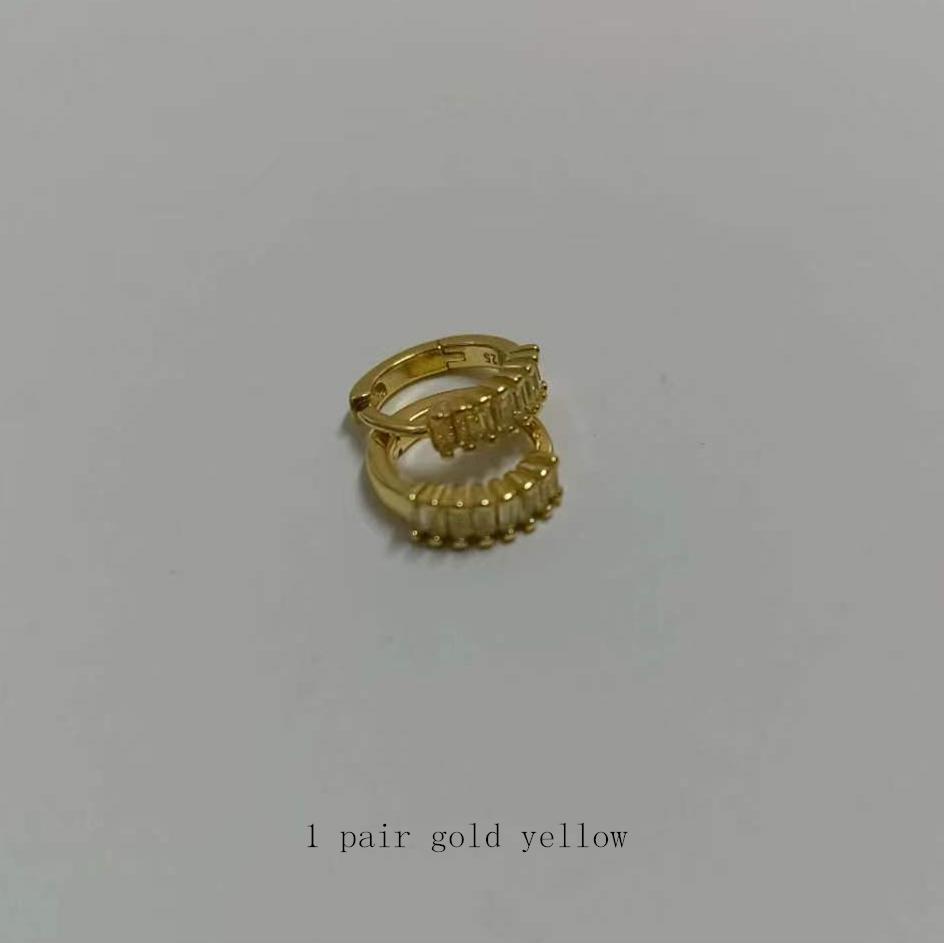 925 Silver Earring Zircon Sun Flower Ear Ring Geometric Style Water Drop Ear Bone Cute Temperament Woman Girl Ear Jewel