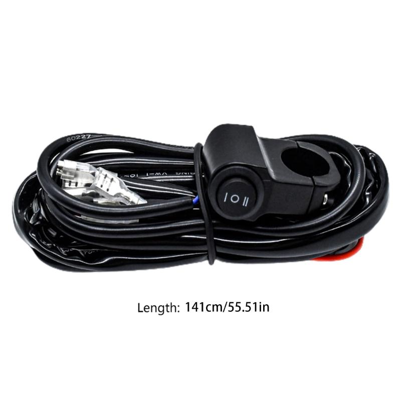 Waterproof Motorcycle Fog Lights Wire Switch Harness Headlight Spotlights Wire Cable Suitable for ATV Car LED Work Light