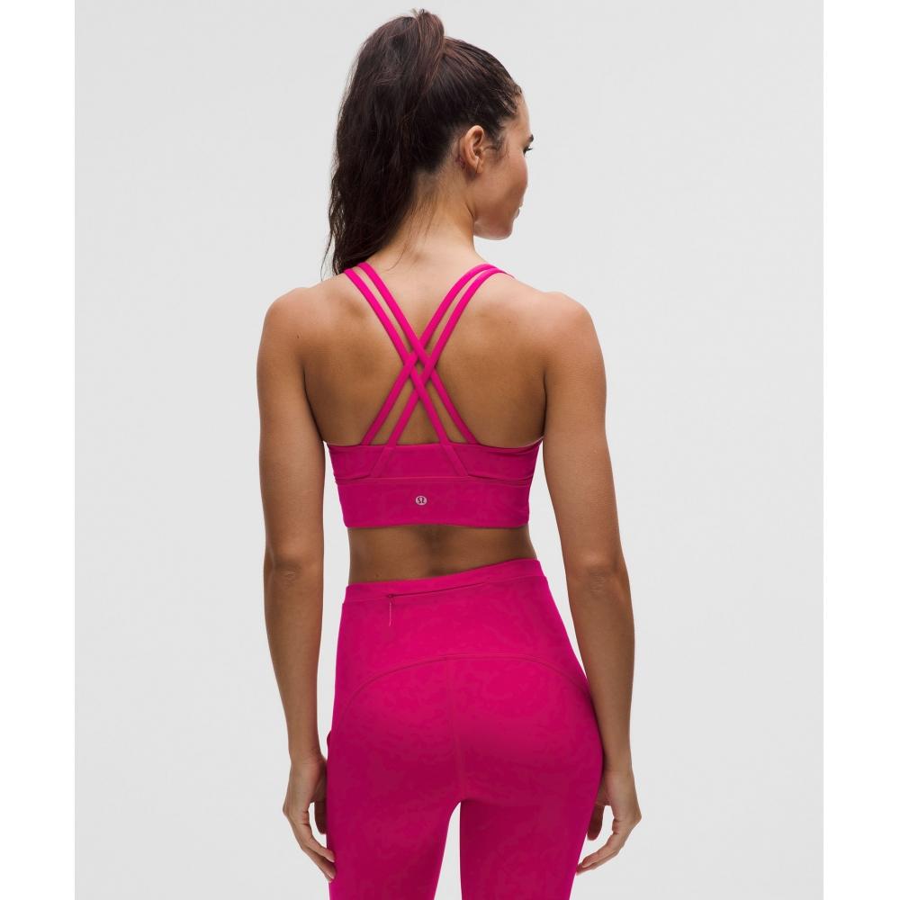 Lululemon Energy Longline Bra  MeDium Support  B D Cups Calypso Pink