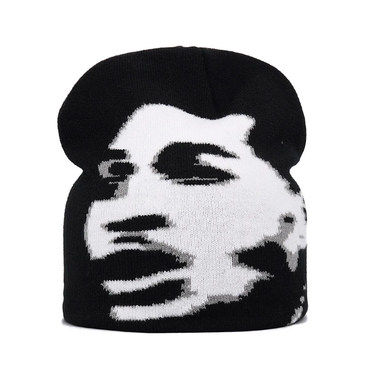 

Европейские и американские индивидуальные жаккардовые вязаные шапки для женщин и мужчин осень-зима отдых на природе теплые универсальные шапки 56-58cm