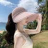Summer hollow breathable hat, women's large brim can hang masks, equestrian hat, outdoor travel sun hat