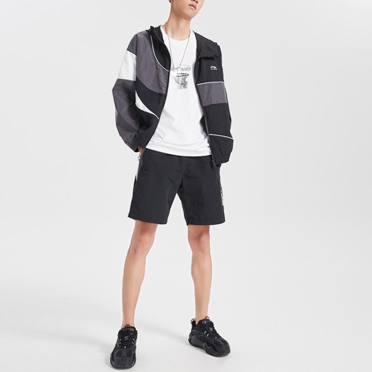 Li Ning Loose Casual Hooded Jacket Men Jackets Black AFDQ395-3