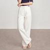La Chapelle Women's 100% Cotton White Wide-Leg Denim Jeans